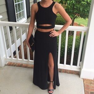 La Femme Black Formal Gown/Prom Dress